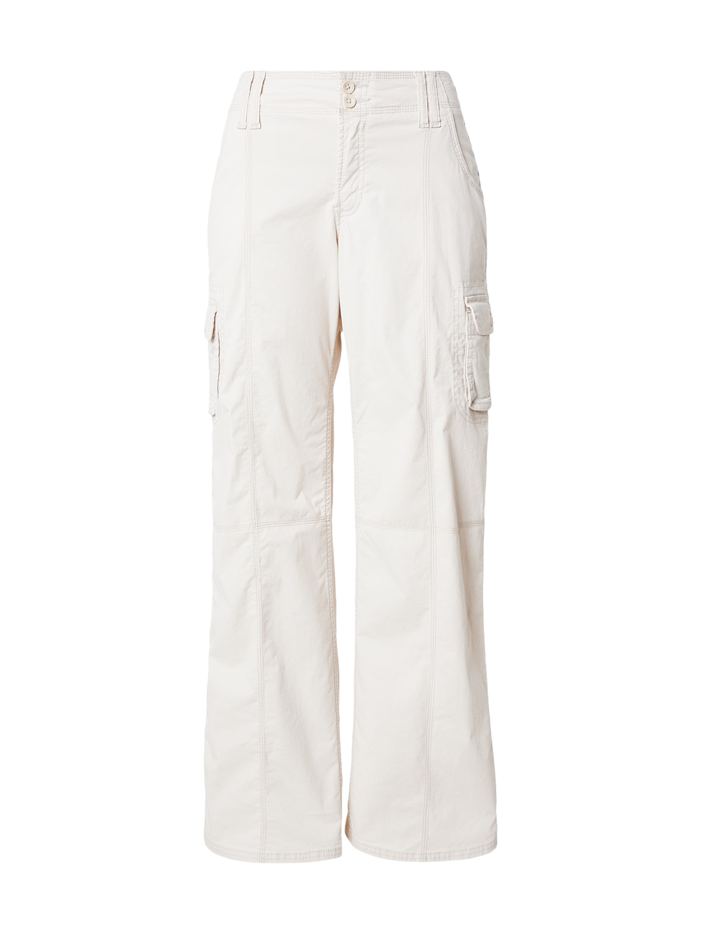 Loosefit Pantalon cargo HOLLISTER en blanc : devant