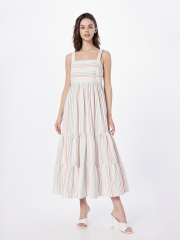 People Tree Dress 'Rainbow' in White: front