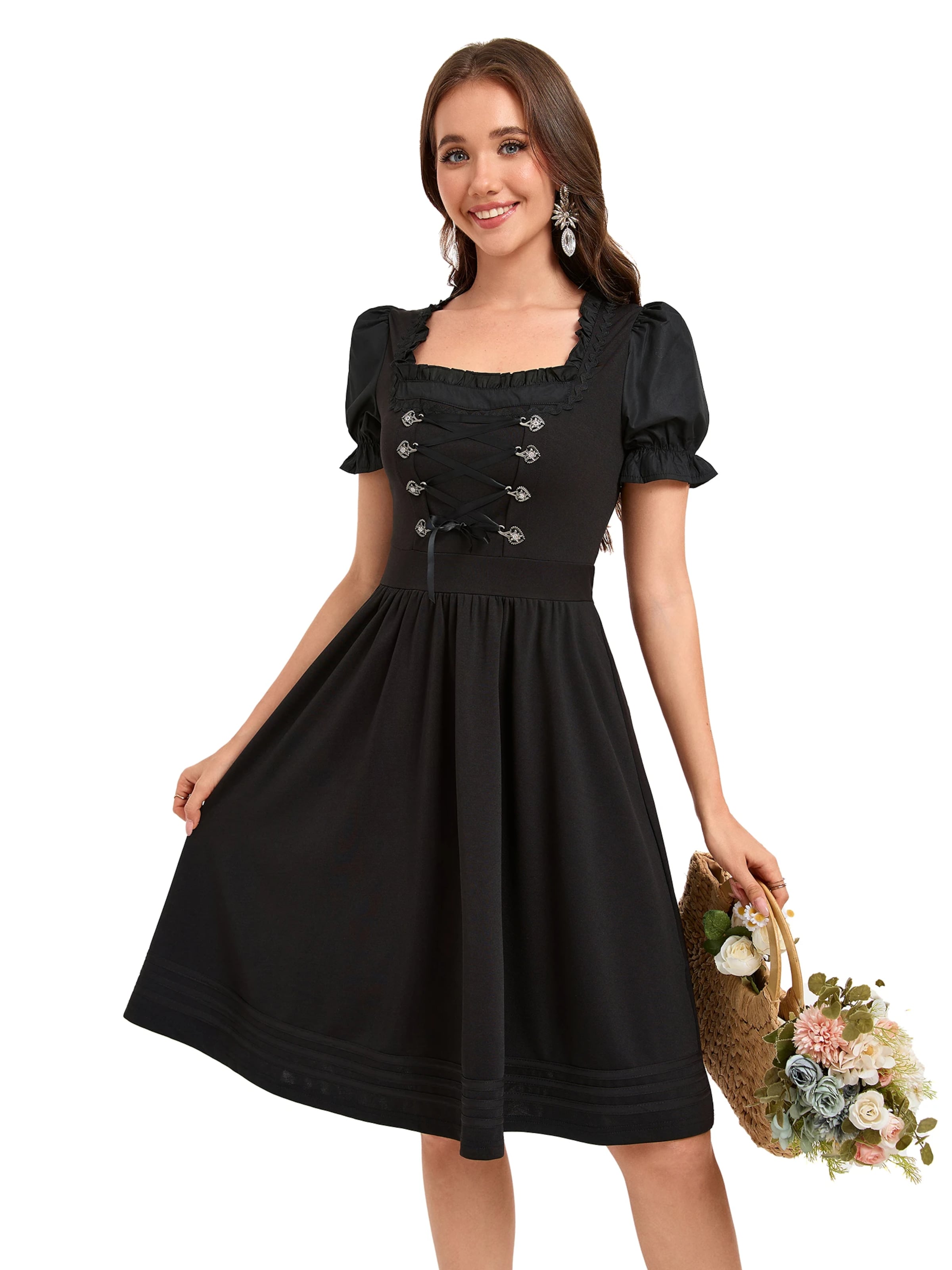Yesfashion Dirndl w kolorze czarny