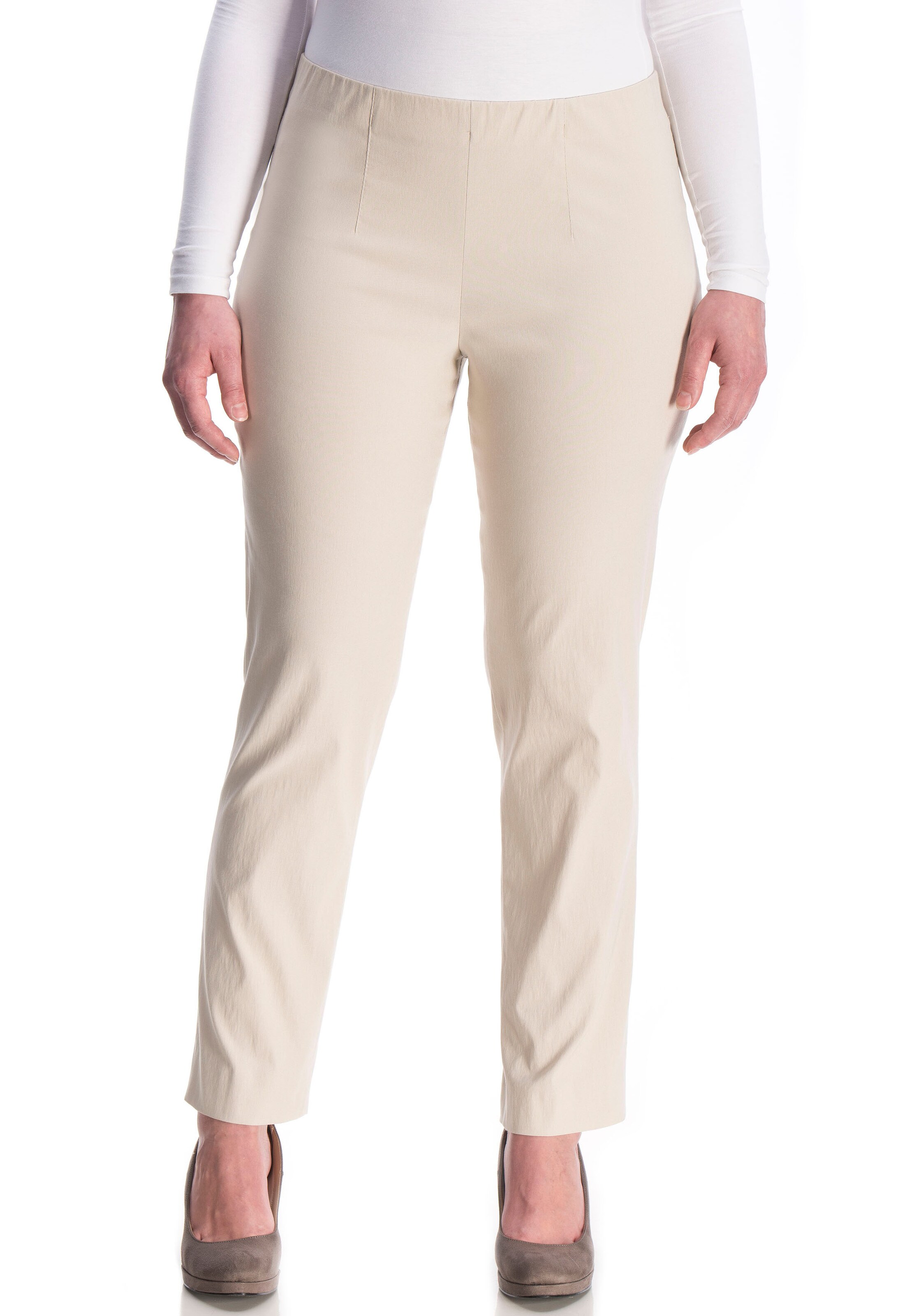 KjBRAND Slim fit Pants 'Susie Xs' in Beige: front