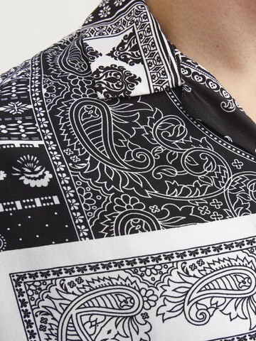 JACK & JONES Comfort fit Button Up Shirt 'Hawaii' in Black