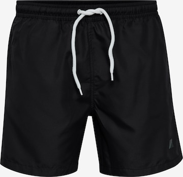 !Solid Board Shorts in Black: front