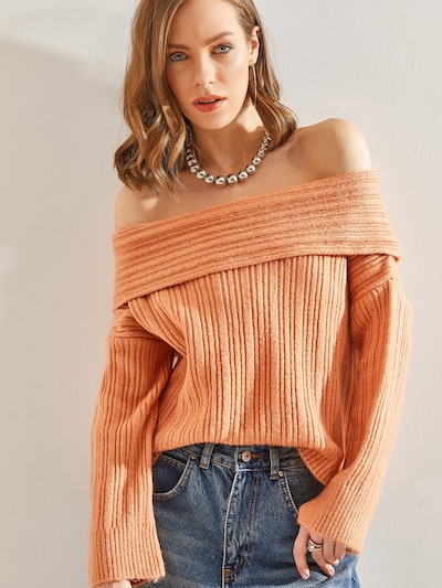 Bianco Lucci Pull-over en orange clair, Vue avec produit