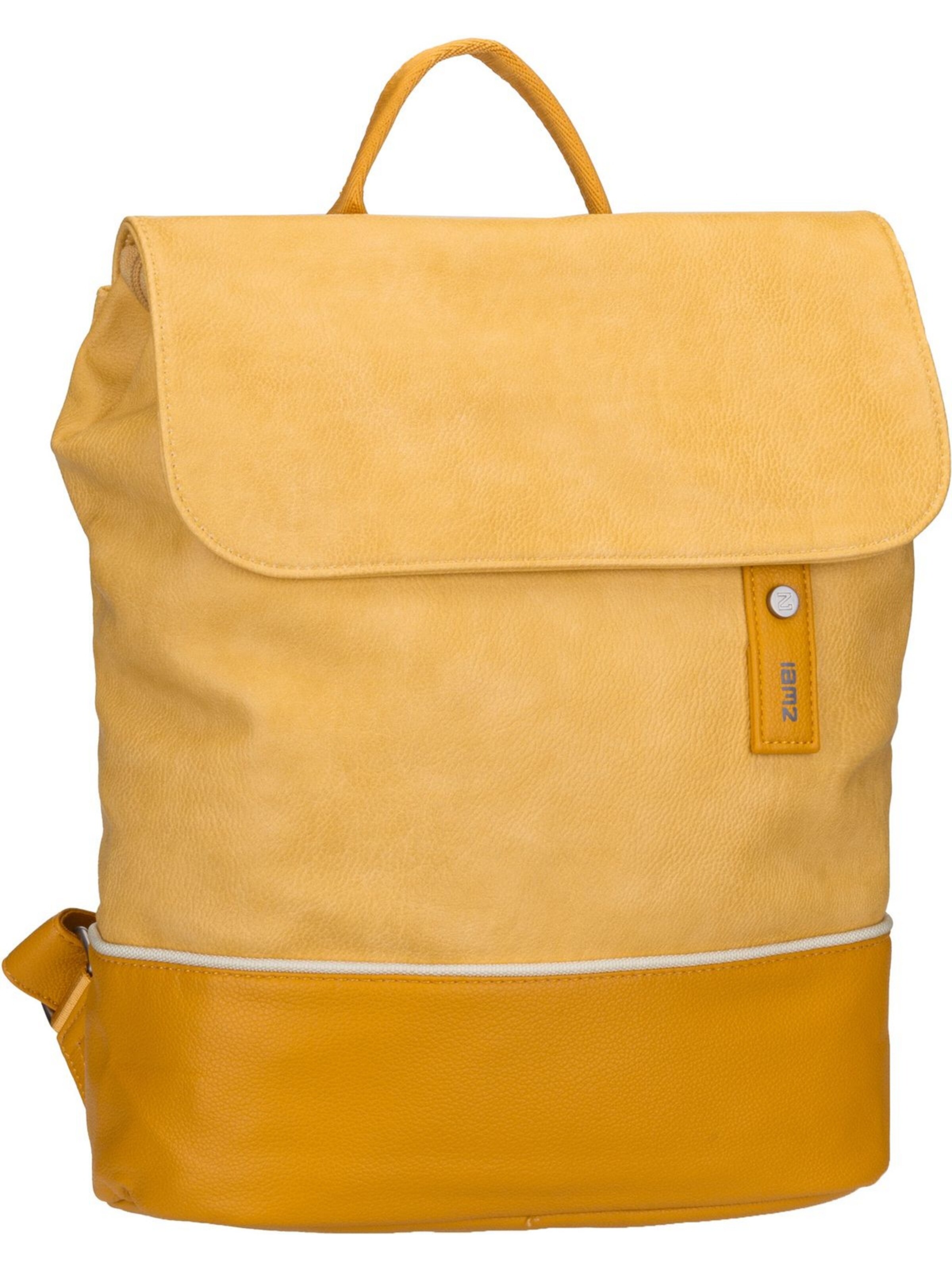 ZWEI Backpack ' Jana JR13 ' in Yellow: front