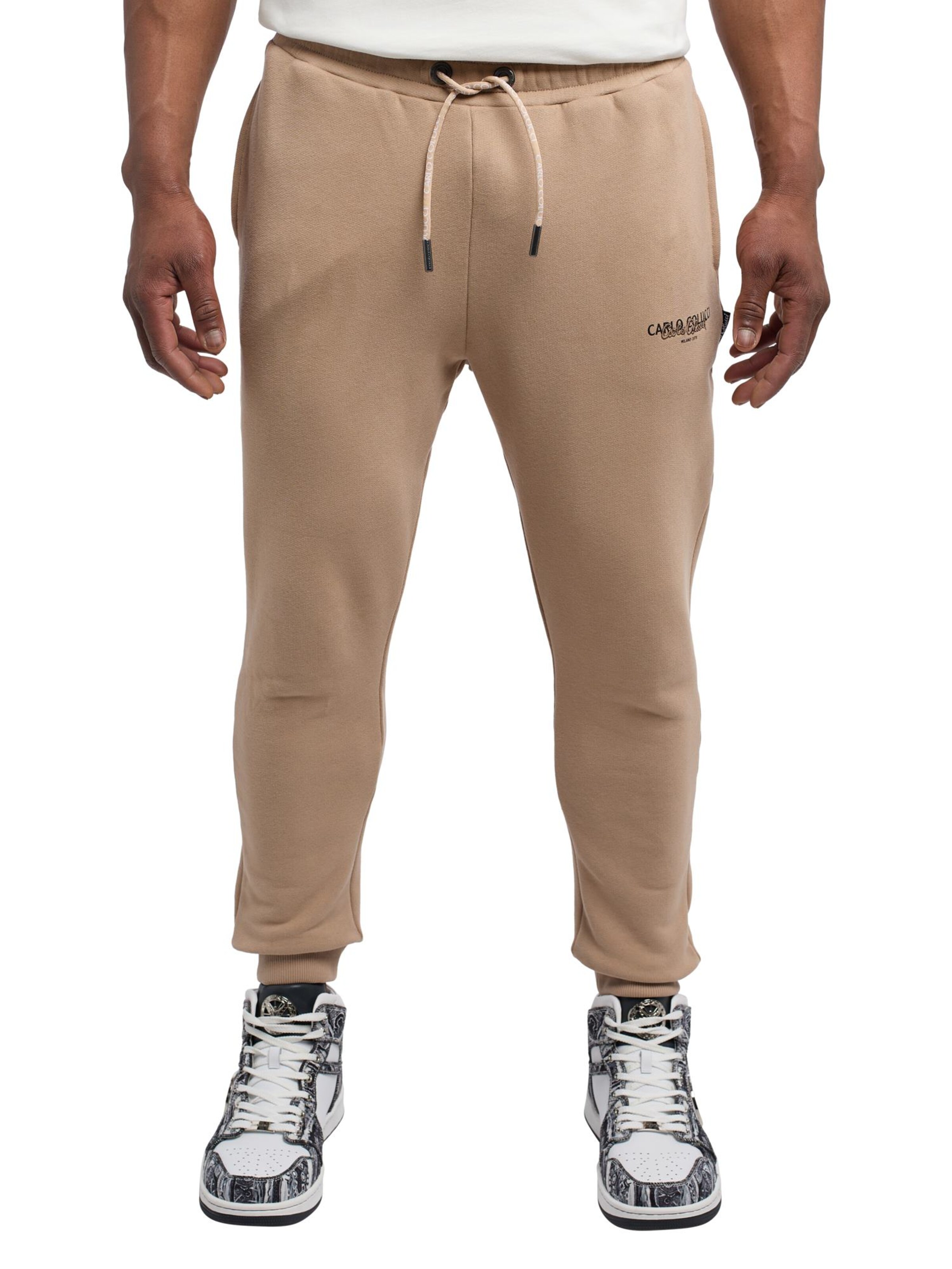 Carlo Colucci Tapered Hose 'De Salvo' in Beige: Vorderseite