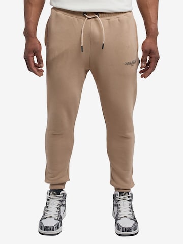 Carlo Colucci Tapered Pants 'De Salvo' in Beige: front