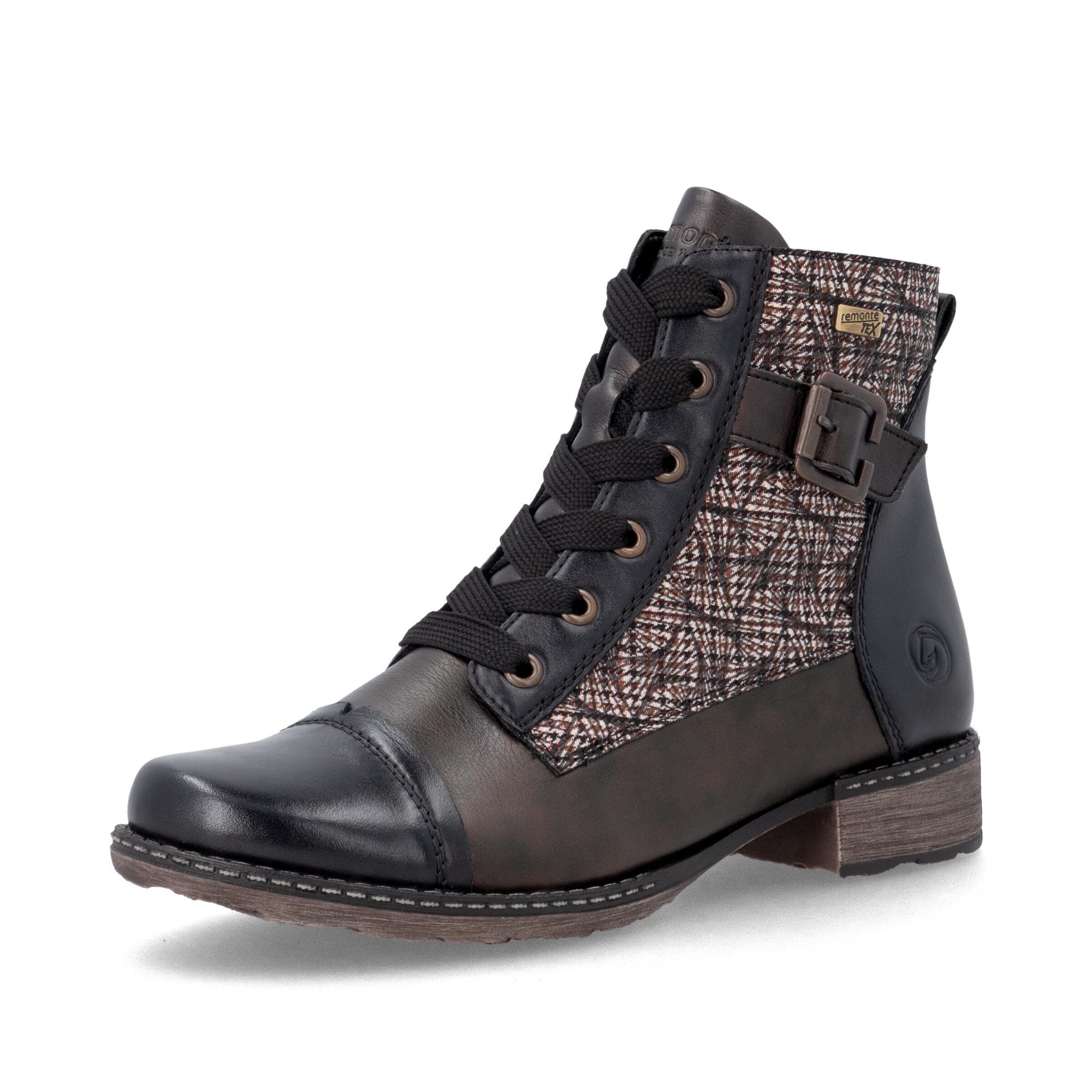 Bottines à lacets ' D4381 ' REMONTE en noir : devant
