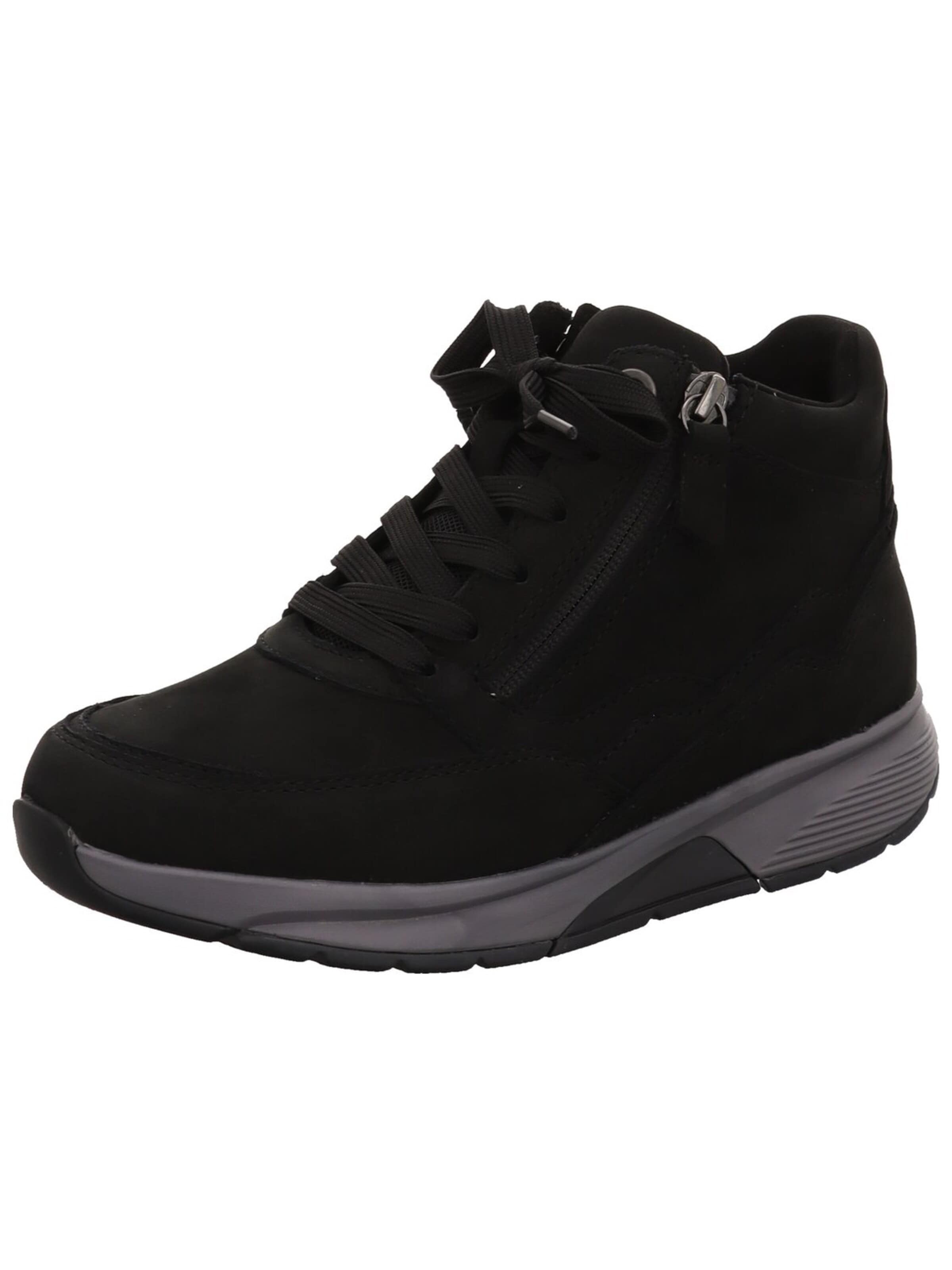 GABOR Sneaker high 'Sneaker High Damen 0804.01.007 Rauleder in schwarz'‌‌‌‌‌‌‌‌ in Schwarz: Vorderseite