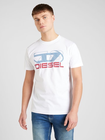 DIESEL T-shirt 'T-DIEGOR-K74' i vit: framsida