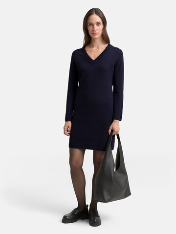 TOM TAILOR Gebreide jurk in Blauw