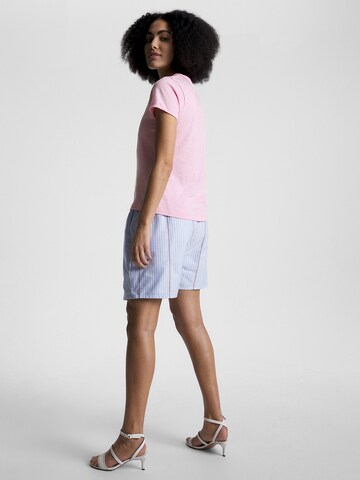 TOMMY HILFIGER T-Shirt '1985 Slim Slub' in Pink