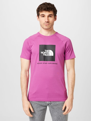 THE NORTH FACE Regularny krój Koszulka w kolorze fioletowy: przód