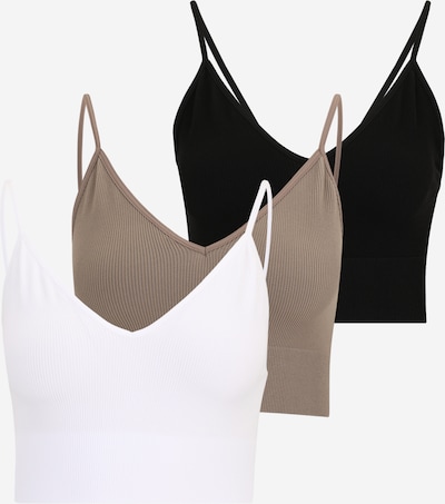 ONLY Carmakoma Rintaliivi 'CARVICKY' värissä mokka / musta / valkoinen, Tuotenäkymä