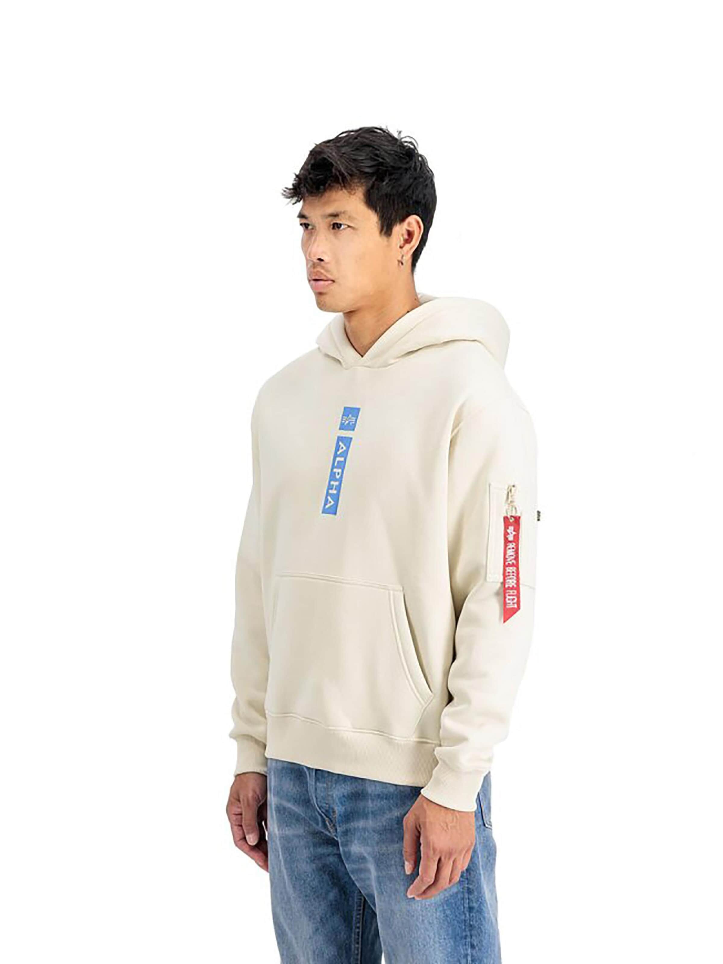 ALPHA INDUSTRIES Sweatshirt 'Alpha PP'‌‌‌‌‌‌‌ in Weiß