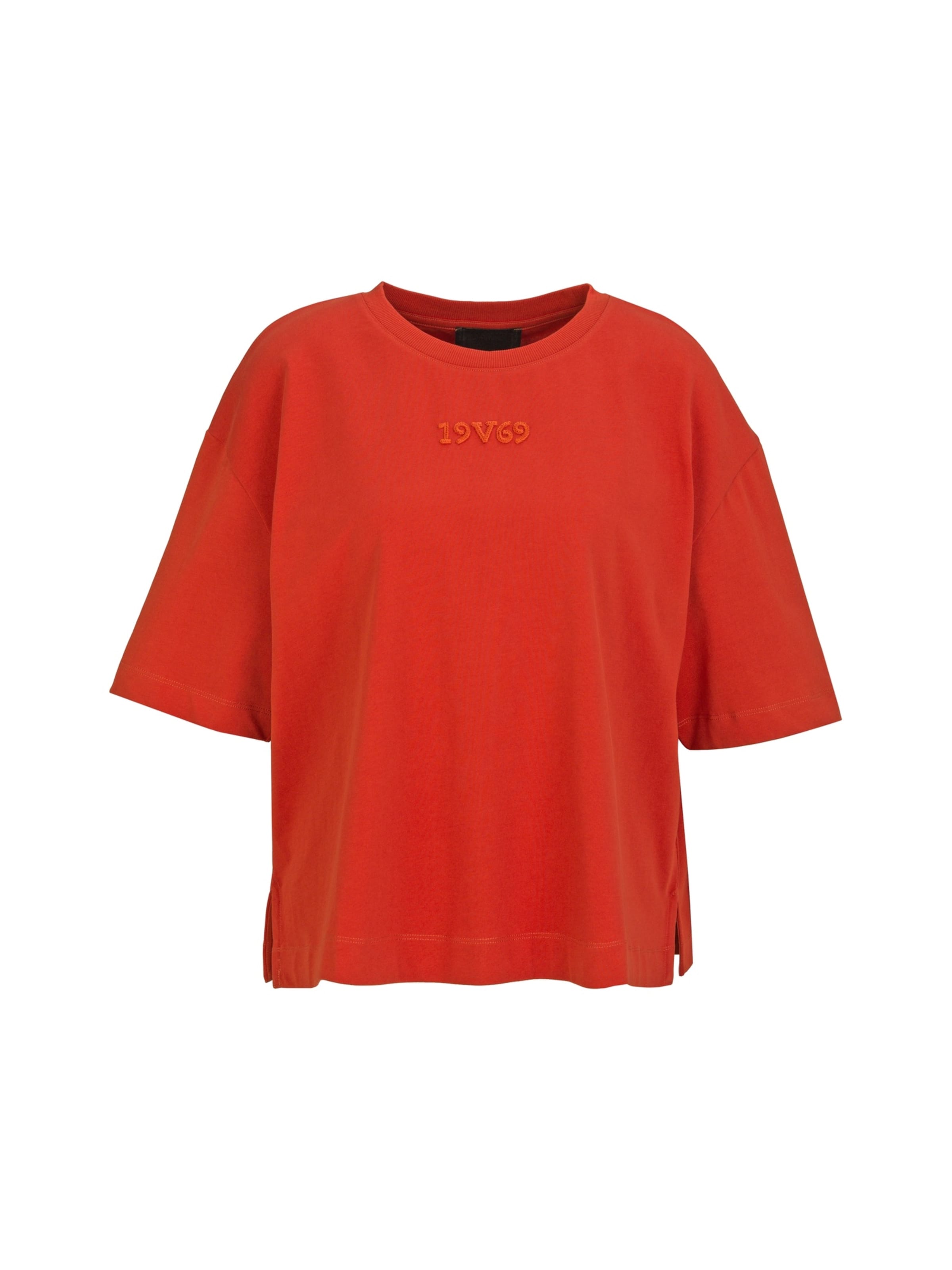 19V69 ITALIA Shirt ' Petonia Street ' in Oranje: voorkant