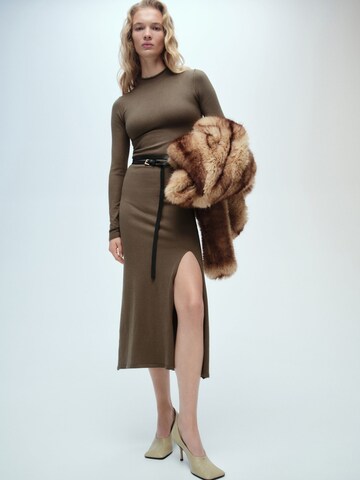 MANGO Knit dress 'PERCEBES' in Green: front