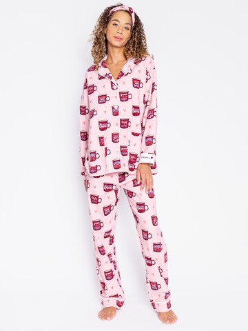 Pyjama 'Flannels' PJ Salvage en rose : devant