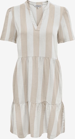 ONLY Kleid 'ONLTIRI-CARO' in Beige: Vorderseite