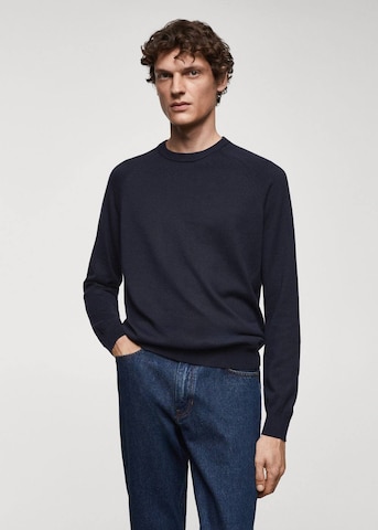 MANGO MAN Pullover 'TEN' in Blau: predná strana