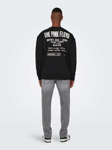 Only & Sons Sweatshirt 'PINK FLOYD' in Schwarz