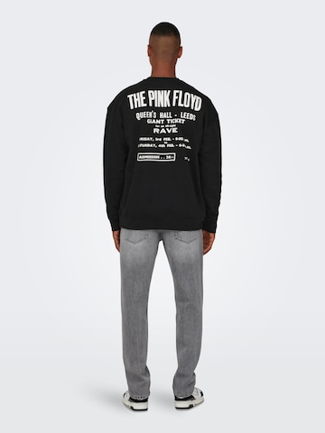 Only & SonsSweater majica 'PINK FLOYD' - crna boja