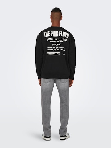 Only & Sons Sweatshirt 'PINK FLOYD' in Black