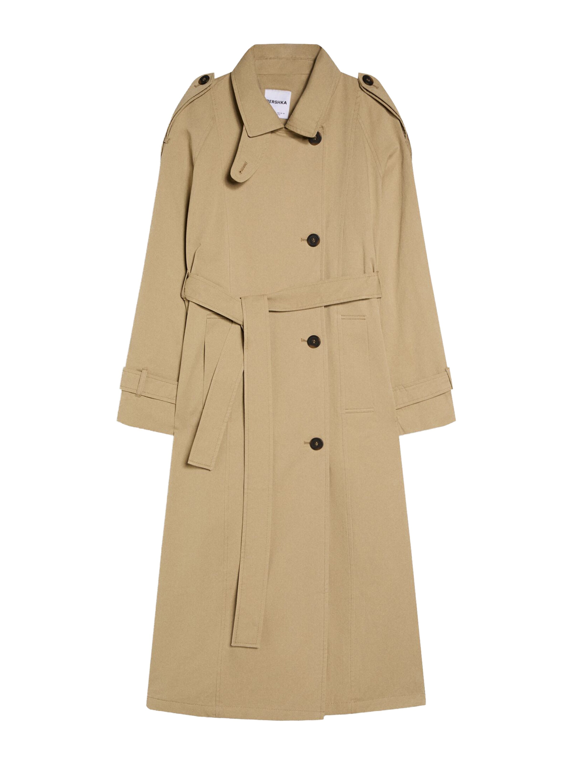 Bershka Övergångskappa i camel, Produktvy