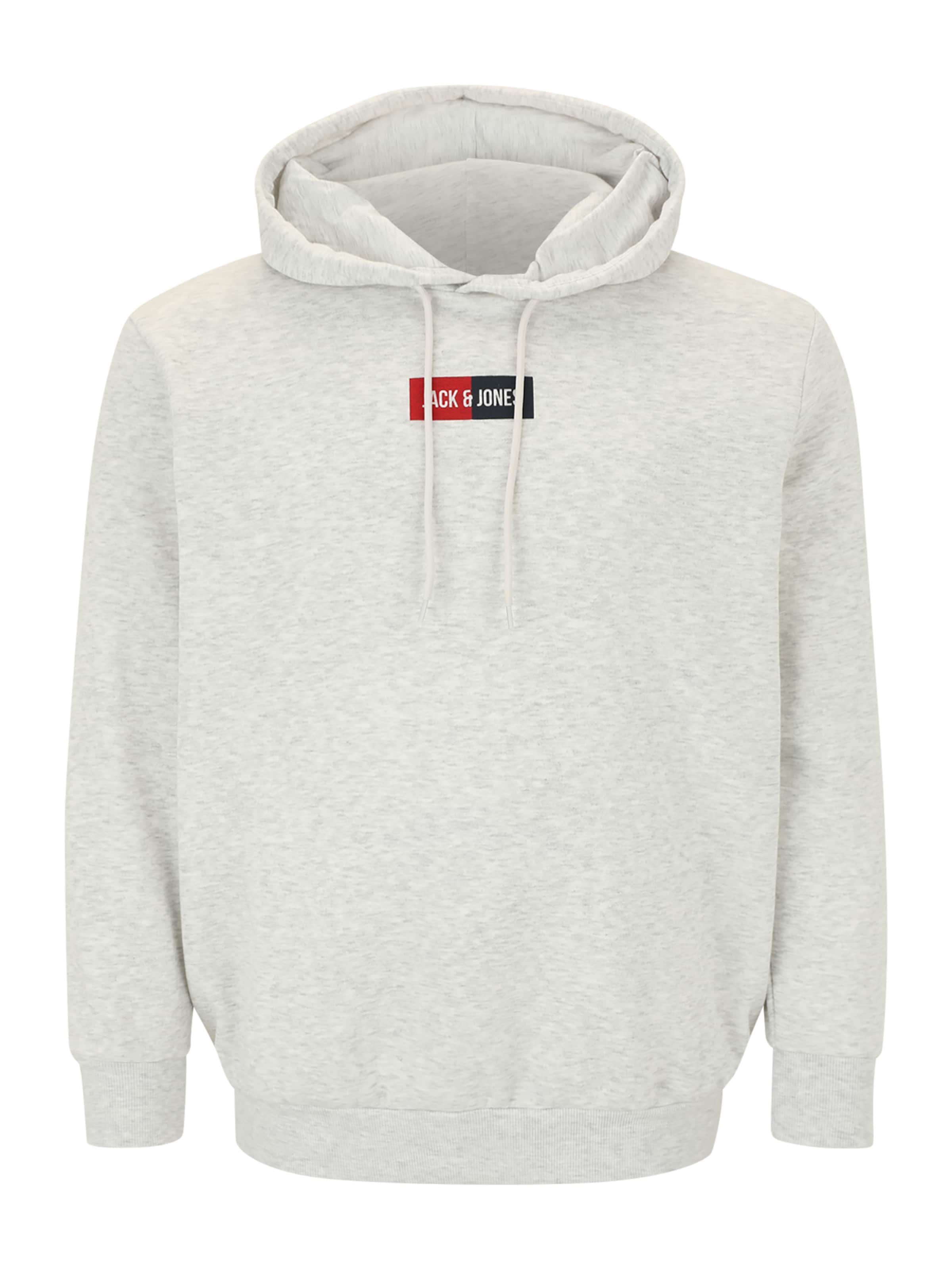 Jack & Jones Plus Μπλούζα φούτερ 'JJPAN' σε λευκό: μπροστά