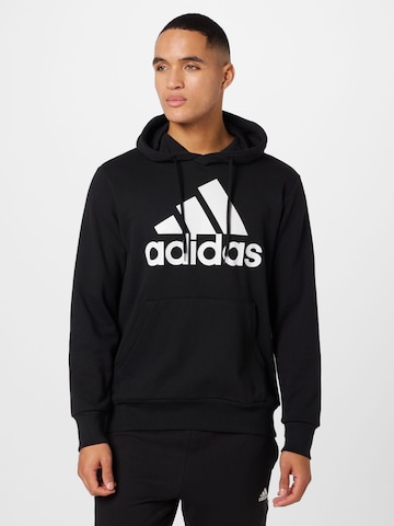 ADIDAS SPORTSWEAR Αθλητική μπλούζα φούτερ 'Essentials' σε μαύρο: μπροστά