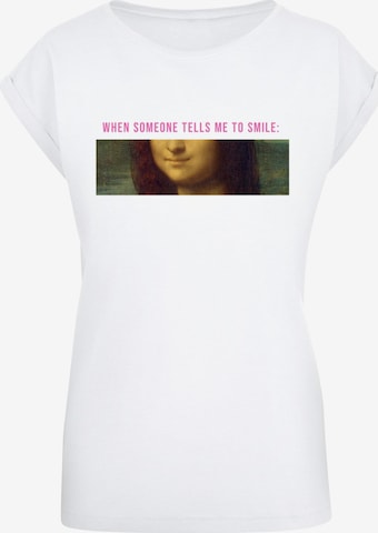 Merchcode Shirt 'Apoh - Da Vinci Smile Mona' in White: front