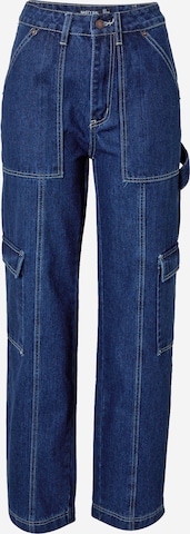 Nasty Gal Regular Cargo Jeans in Blue: front