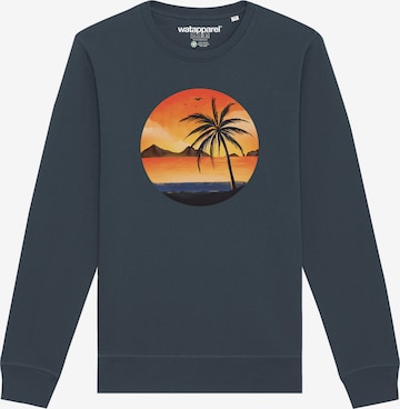 Sweat-shirt ' Sunset on palm beach ' Watapparel en gris : devant
