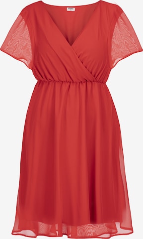 Robe de cocktail 'DENISA' Karko en rouge : devant