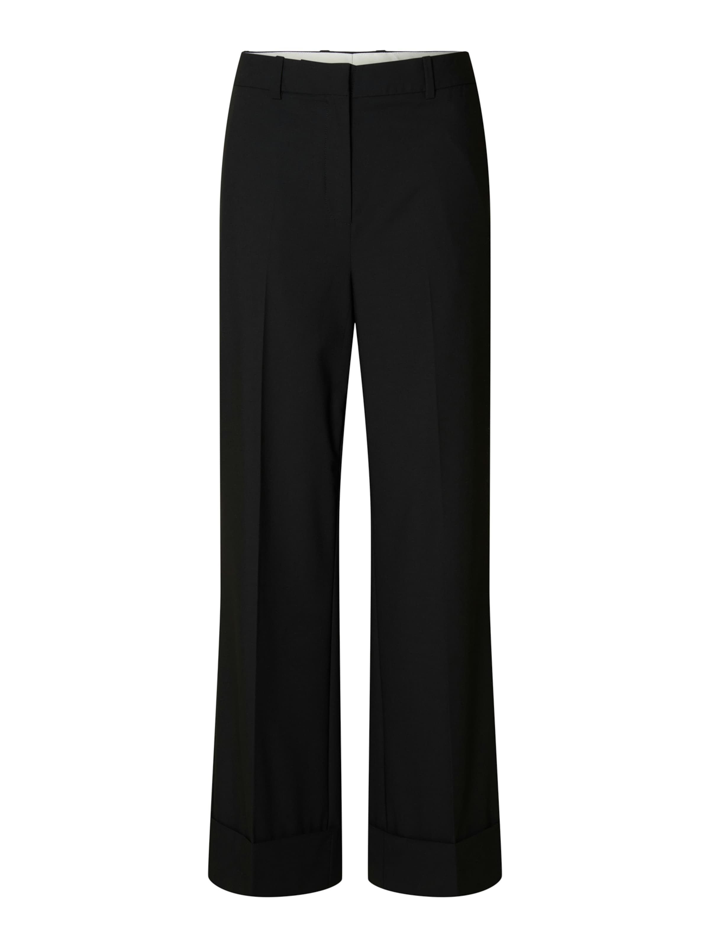 SELECTED Wide leg Pantalon 'SLFAila' in Zwart: voorkant