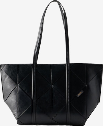 juoda Calvin Klein Standartinis Kelnės su tradiciniais raštais: priekis