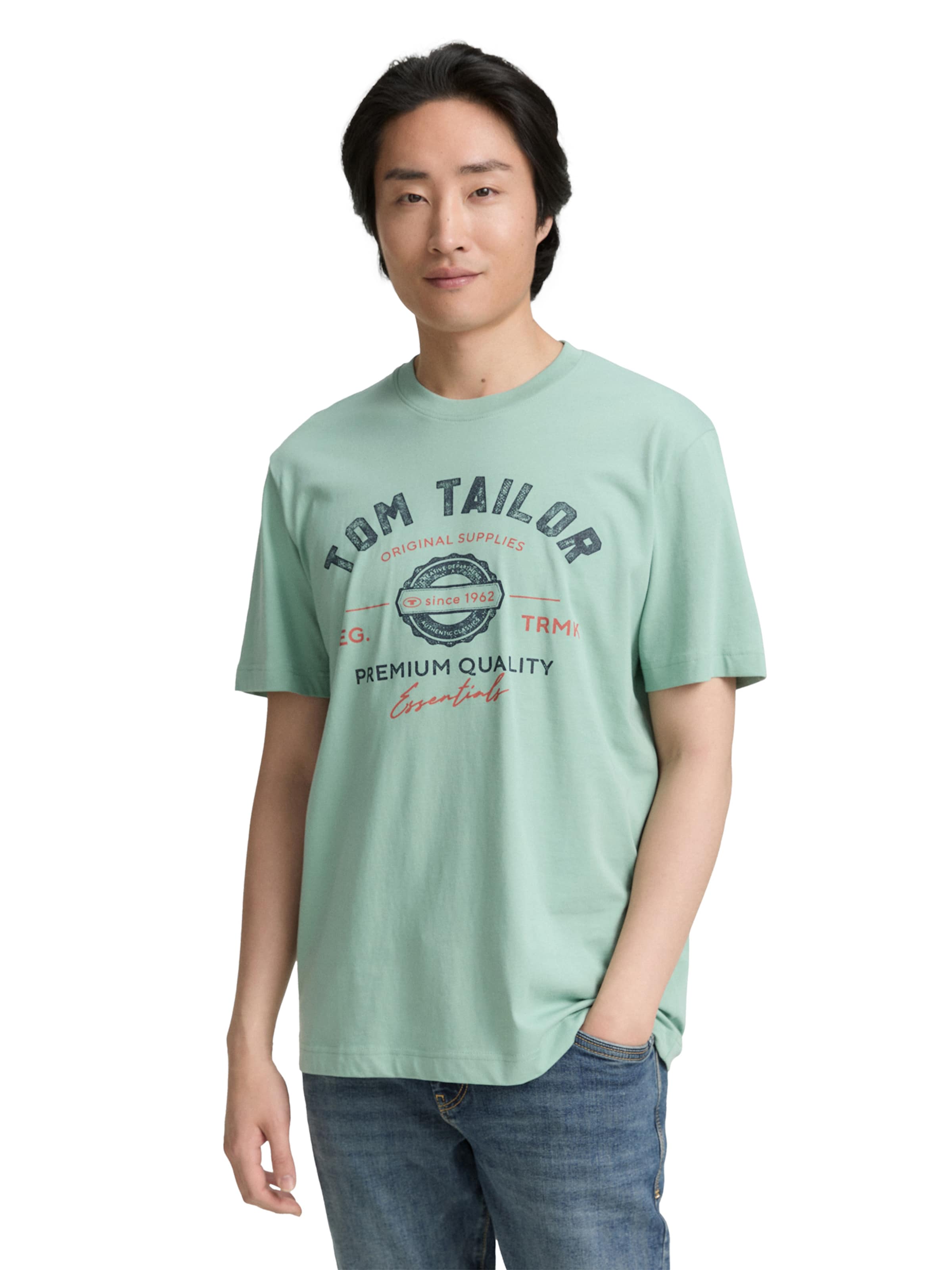 T-Shirt TOM TAILOR en vert : devant
