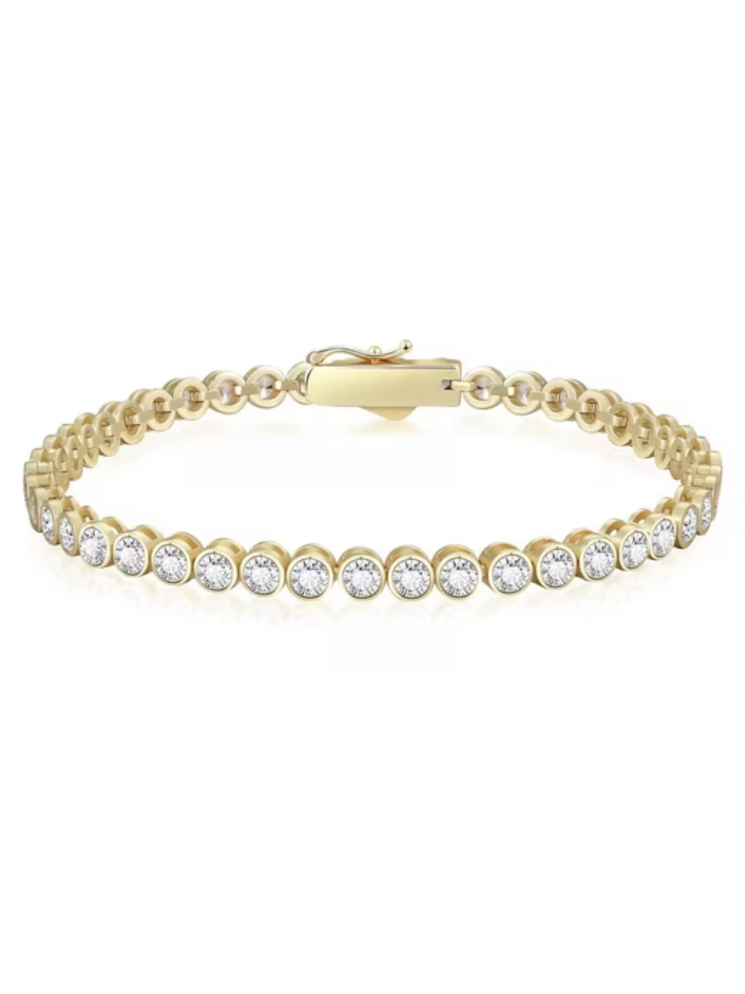 ROUGEMONT Jewellery Bracelet 'Funkelnde Tennisarmband 925 Sterling Silber 18K Gold' in Gold: front