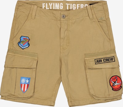 Laisvo stiliaus kelnės 'Flying Tigers' iš ALPHA INDUSTRIES, spalva – smėlio spalva / mėlyna / raudona / balta, Prekių apžvalga