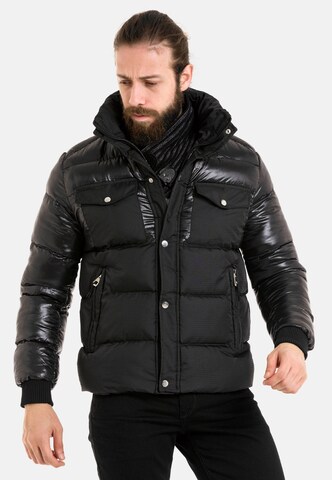 CIPO & BAXX Steppjacke in Schwarz: Vorderseite