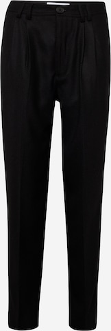 Wax London Pleat-Front Pants in Black: front