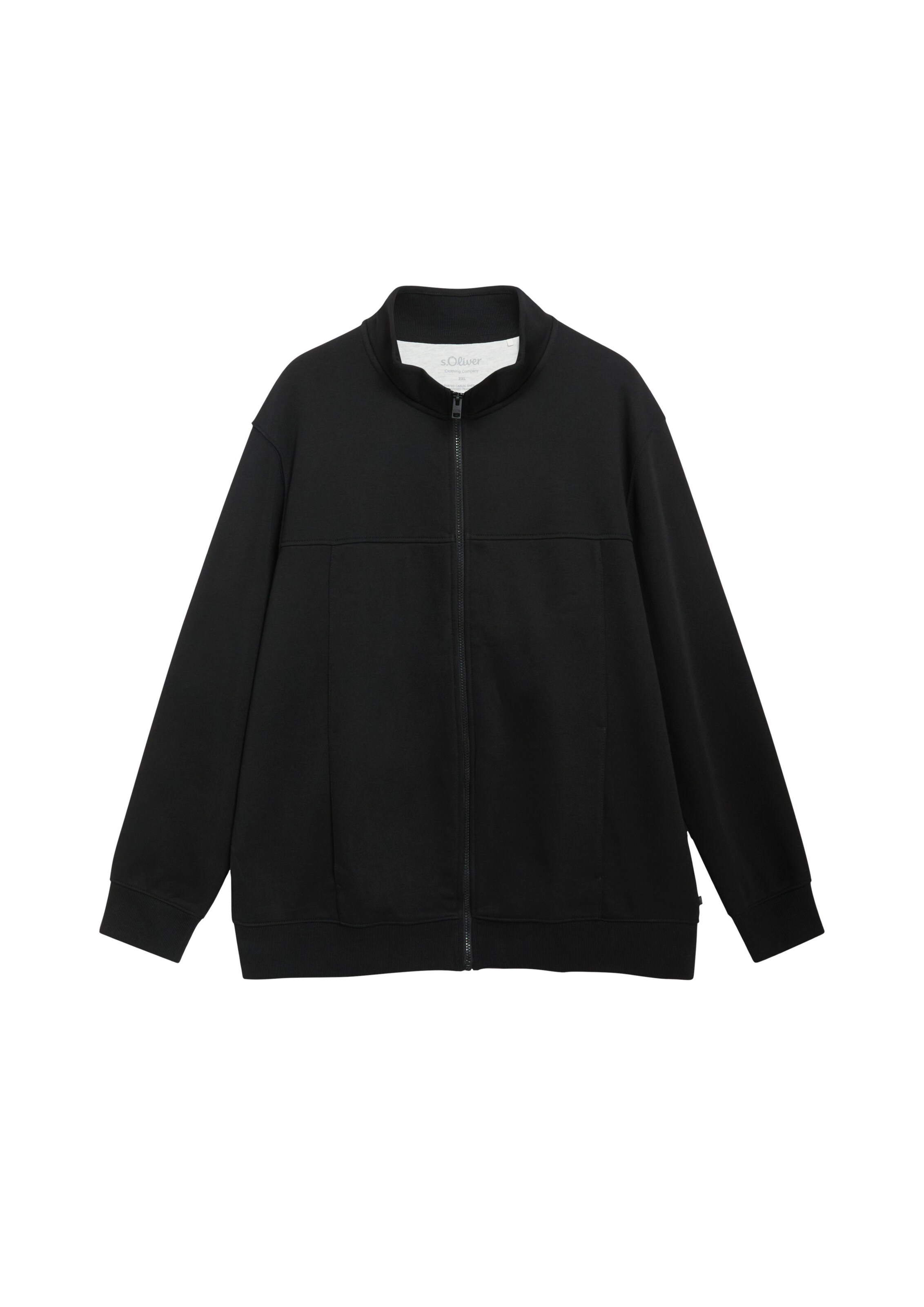 s.Oliver Men Big Sizes Sweat jacket in Black: front