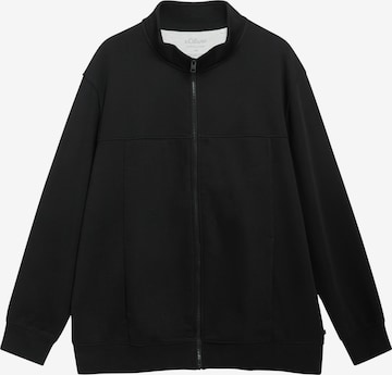 s.Oliver Men Big Sizes Sweat jacket in Black: front
