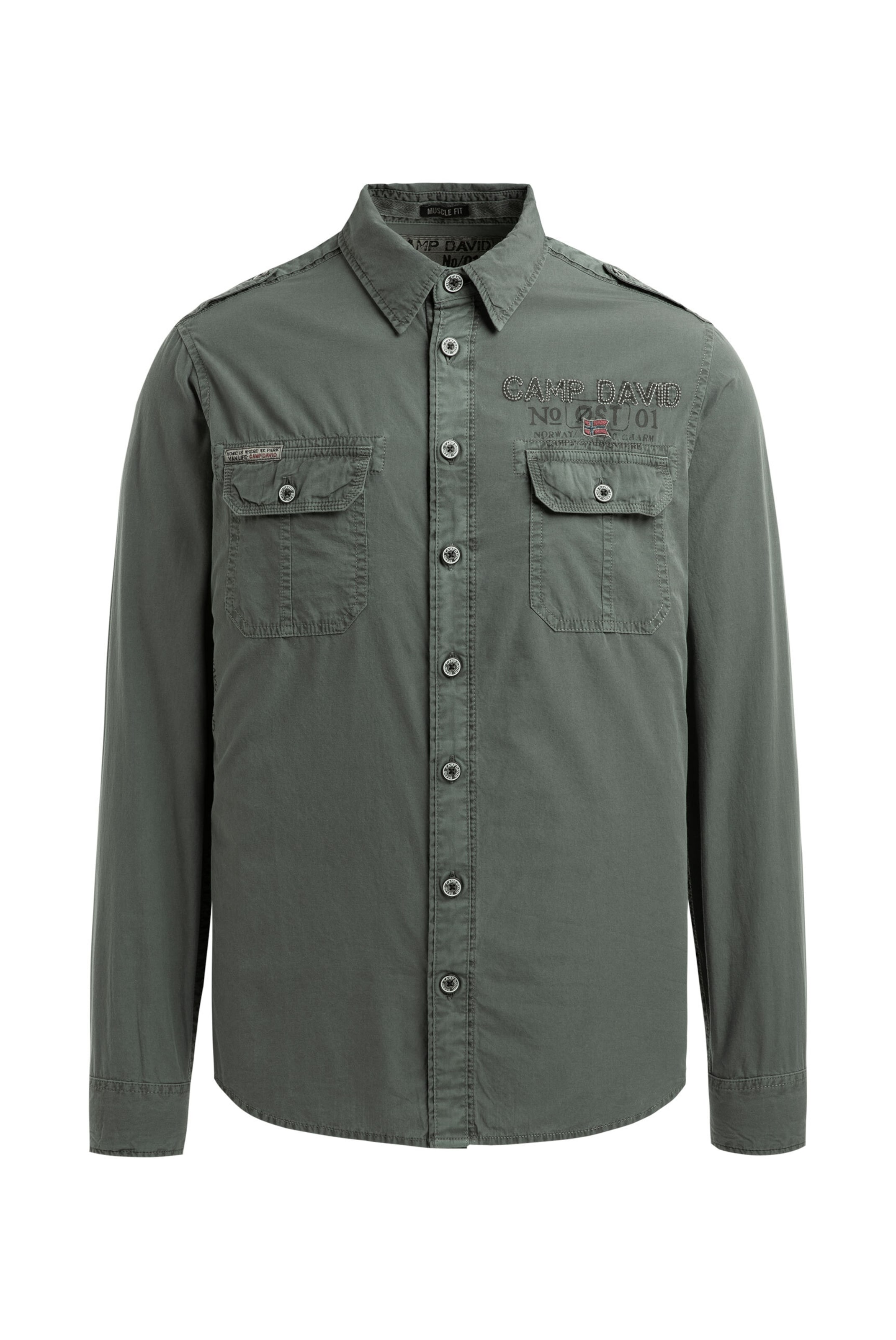 CAMP DAVID Button Up Shirt in Dark green, Item view
