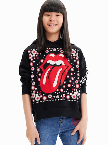 Felpa 'THE ROLLING STONES' di Desigual in nero: frontale