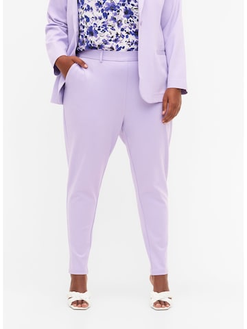 Zizzi Tapered Pants 'Maddie' in Purple: front