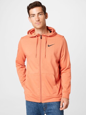 NIKE Sportsweatvest in Oranje: voorkant