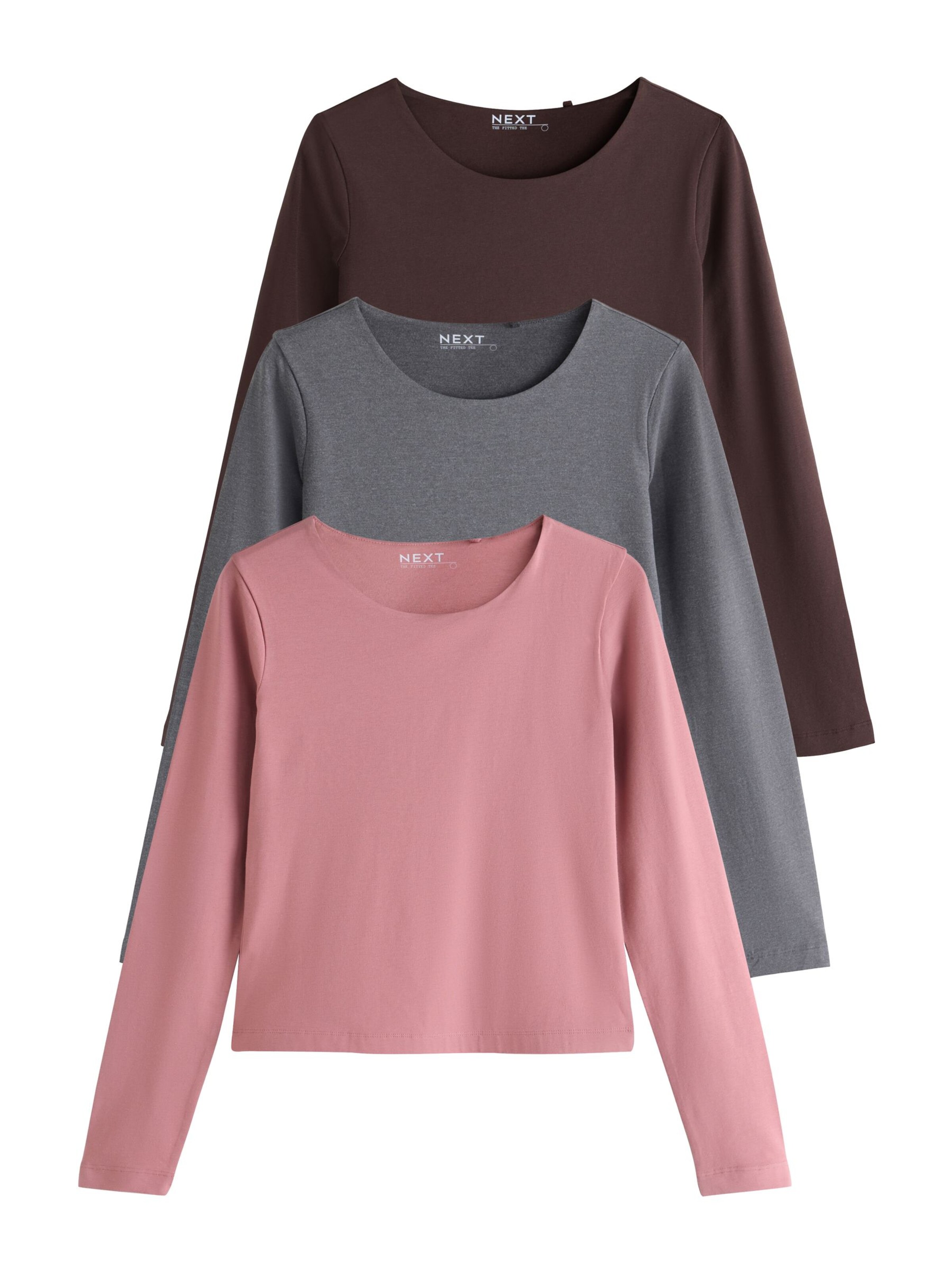 Tricou pe S-M Next pe ciocolatiu / gri bazalt / roz, Vizualizare produs