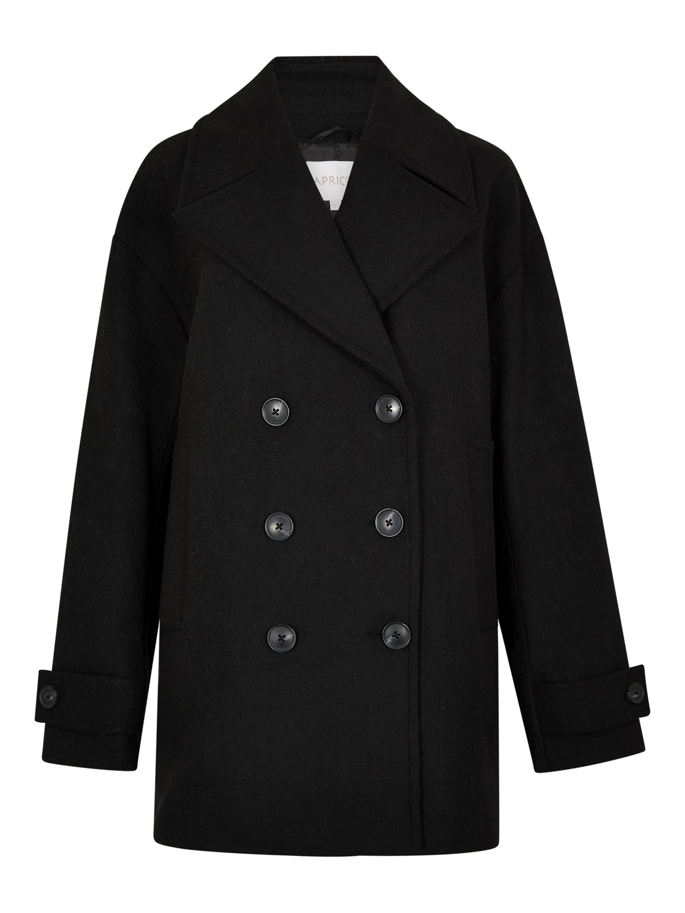 Cappotto di mezza stagione di Apricot in nero: frontale