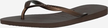 Tongs 'Slim' HAVAIANAS en marron : devant