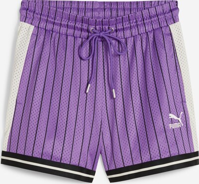 PUMA Pantalon 'T7' en violet foncé / noir / blanc, Vue avec produit